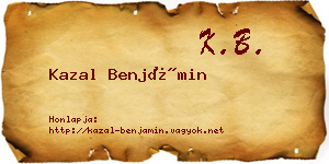 Kazal Benjámin névjegykártya